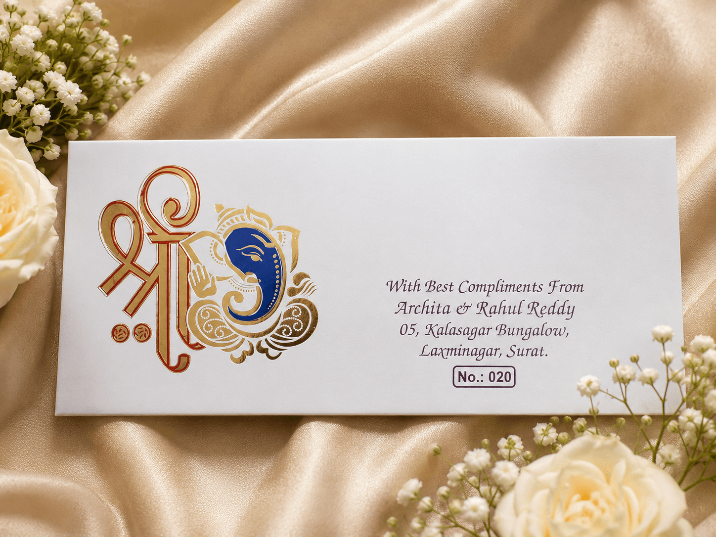 White Ganesh Traditional Wedding Cover