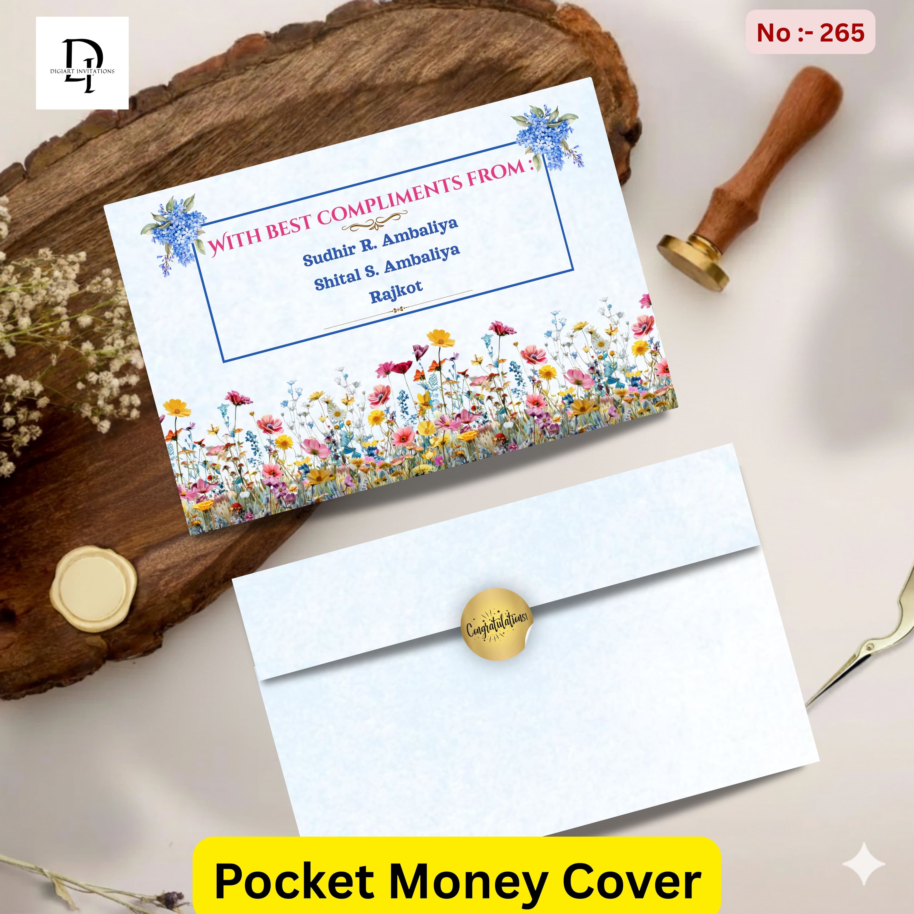 Vibrant Wildflower Meadow Pocket Shagun Cover