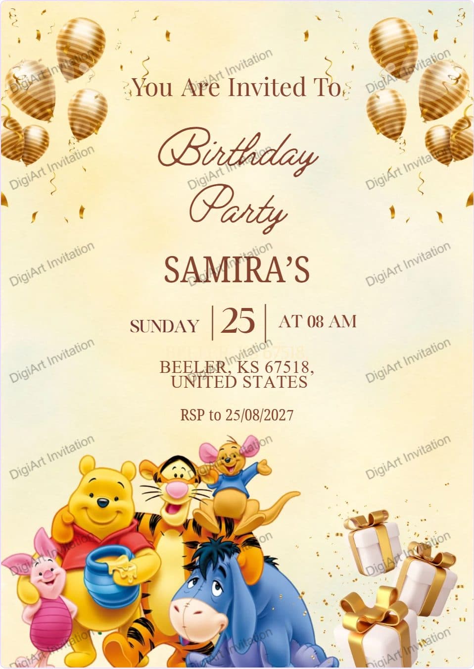 Disney Cartoon Birthday lnvitation